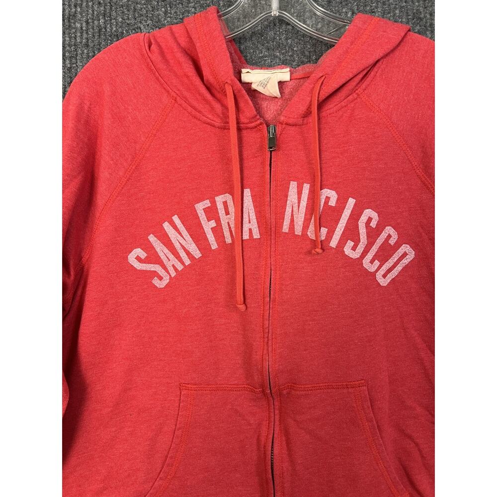 Local Pride By Todd Snyder Full Zip Hoodie Sweatshirt Women XL San Francisco Red - Picture 3 of 13